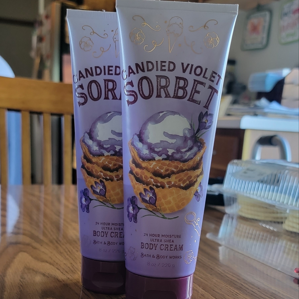 Bath and Body Works Candied Violet Sorbet Body Creams